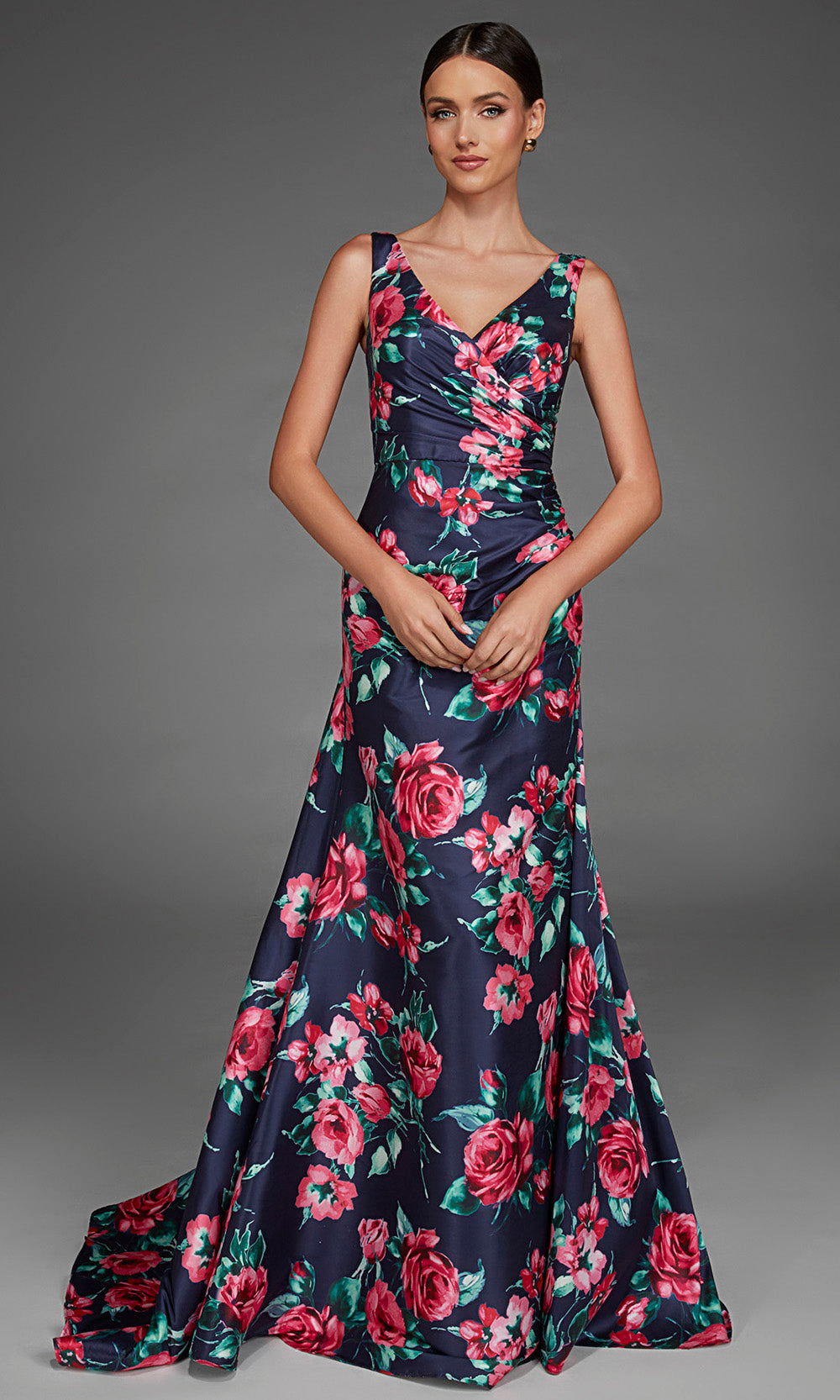Alyce Paris 27917 - Sleeveless Floral Mermaid Gown with Overskirt Evening Dresses in Blue  