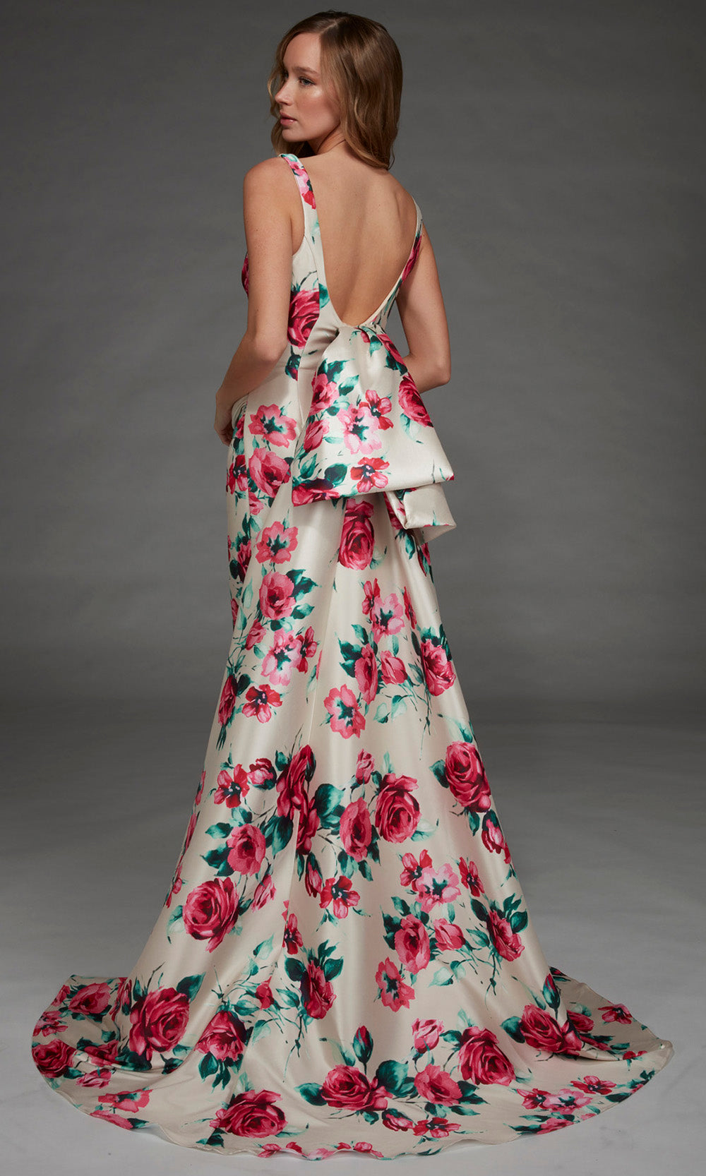 Alyce Paris 27917 - Sleeveless Floral Mermaid Gown with Overskirt Evening Dresses in Neutral  