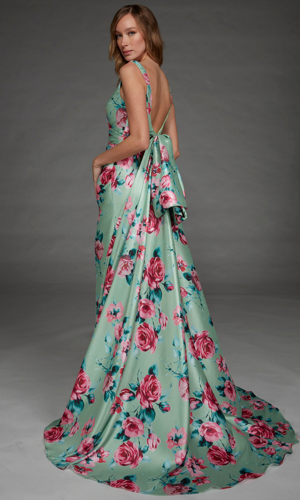 Alyce Paris 27917 - Sleeveless Floral Mermaid Gown with Overskirt Evening Dresses in Green  