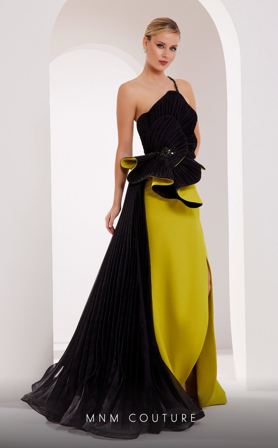 MNM COUTURE 2796 - Floral Accent Gown