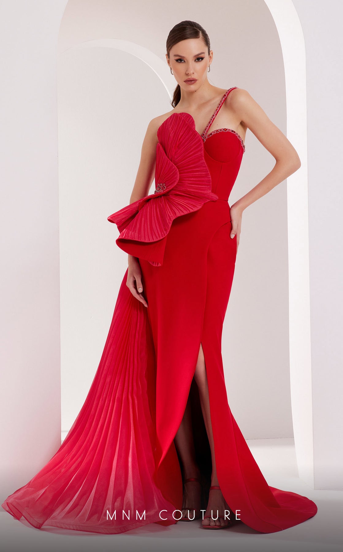 MNM COUTURE 2796 - Floral Accent Gown