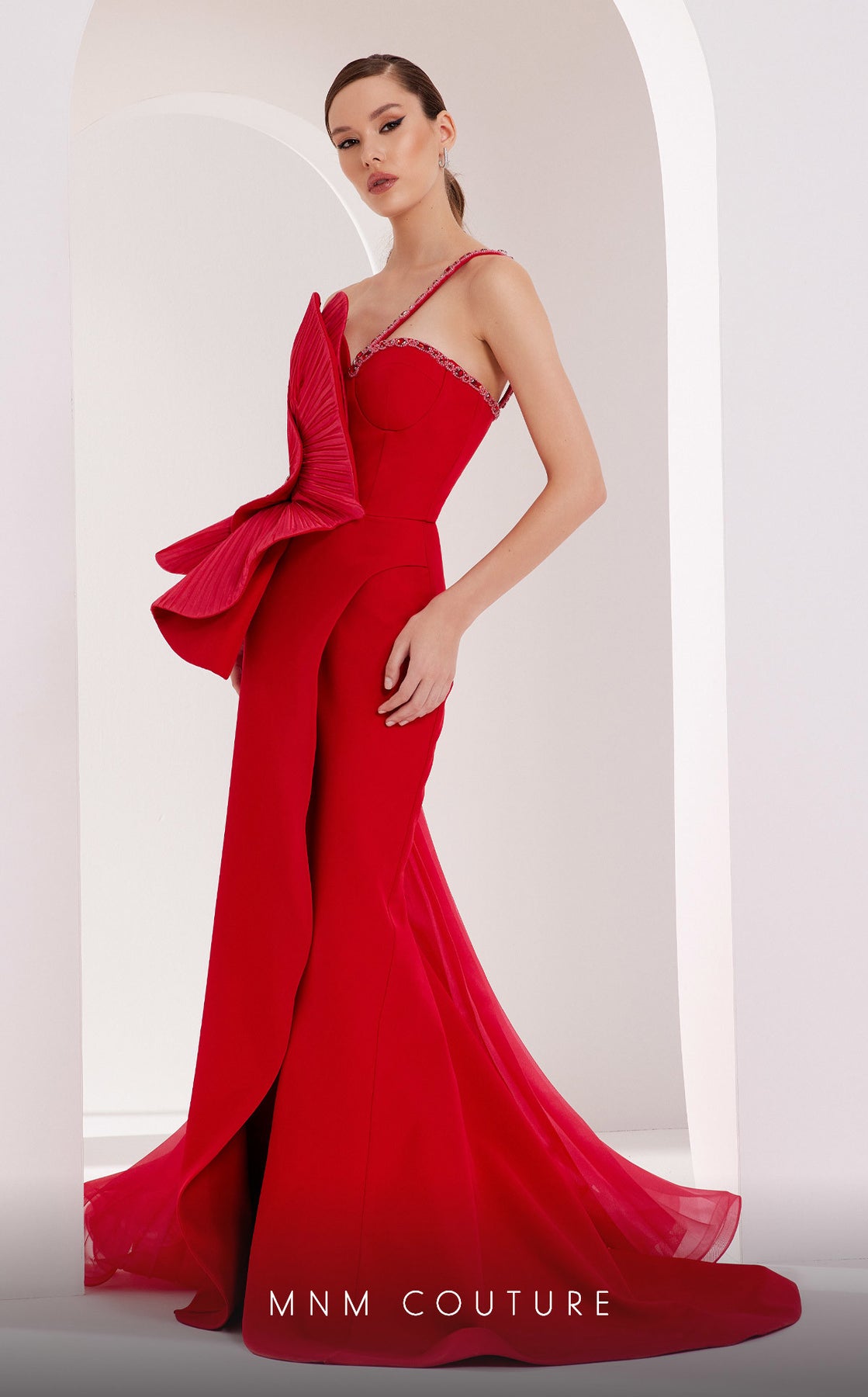 MNM COUTURE 2796 - Floral Accent Gown