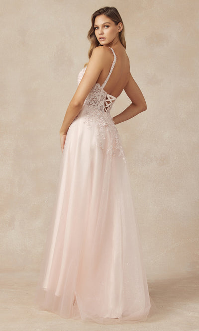 Juliet Dresses 283 - Glitter Tulle A-line Gown with Embroidery Formal Gowns