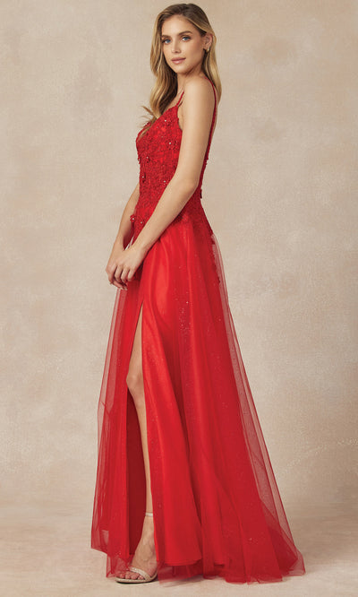 Juliet Dresses 283 - Glitter Tulle A-line Gown with Embroidery Formal Gowns