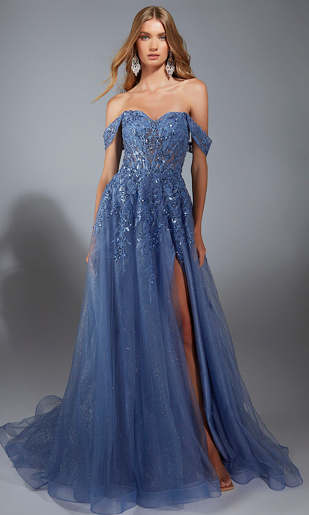 Aerie Couture 284 - Floral Applique Corset Evening Dress Prom Dresses