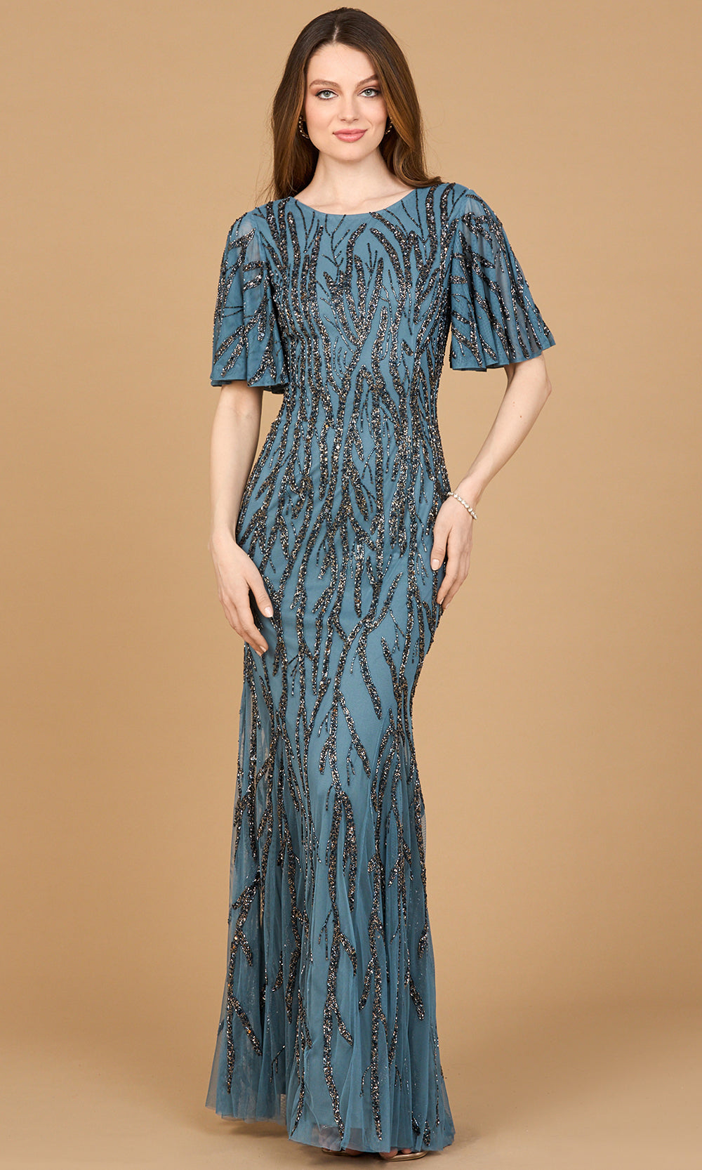 Lara Dresses 28903 - Bateau Neck Beaded Evening Gown Formal Gowns