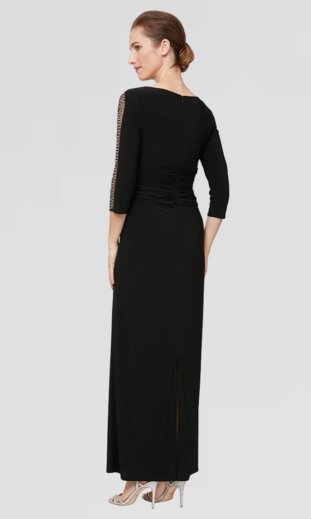 S.L. Fashions 9135172 - Ruched Waist Elegant Long Gown Formal Gowns