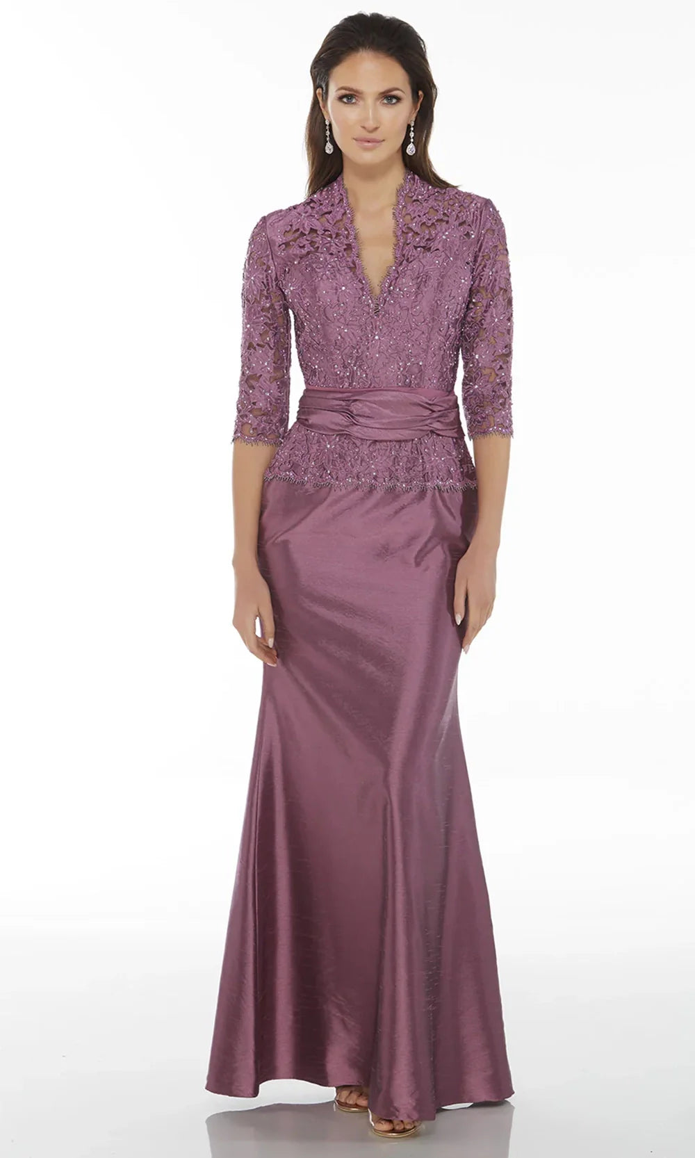 Alyce Paris 29143 - Three Quarter Sleeve Lace Evening Gown Mother of the Bride Dresses
