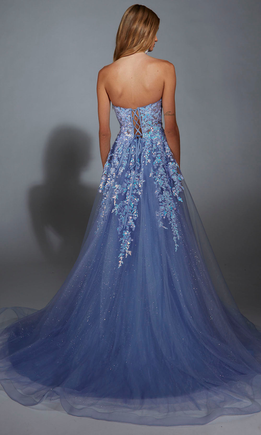 Aerie Couture 293 - Elegant Tulle Gown with High Slit Prom Dresses