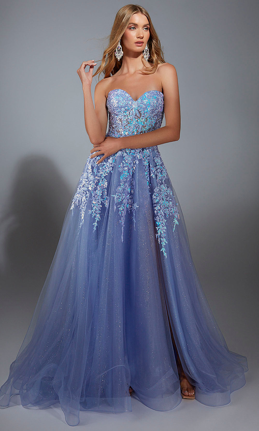 Aerie Couture 293 - Elegant Tulle Gown with High Slit Prom Dresses