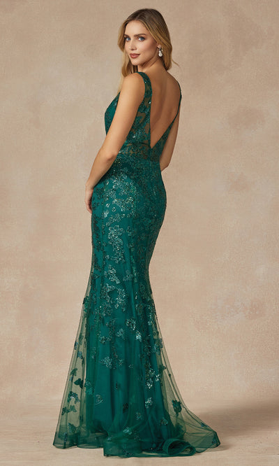 Juliet Dresses 294 - V-Neckline Embellished Fitted Gown Prom Dresses