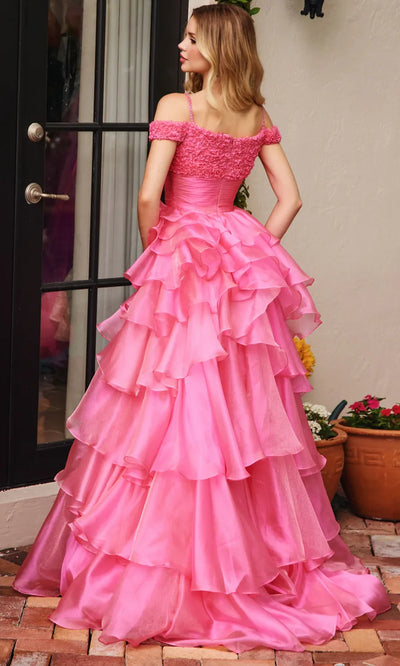 Ava Presley 29544 - Tiered Chiffon Prom Gown with Slit Prom Dresses