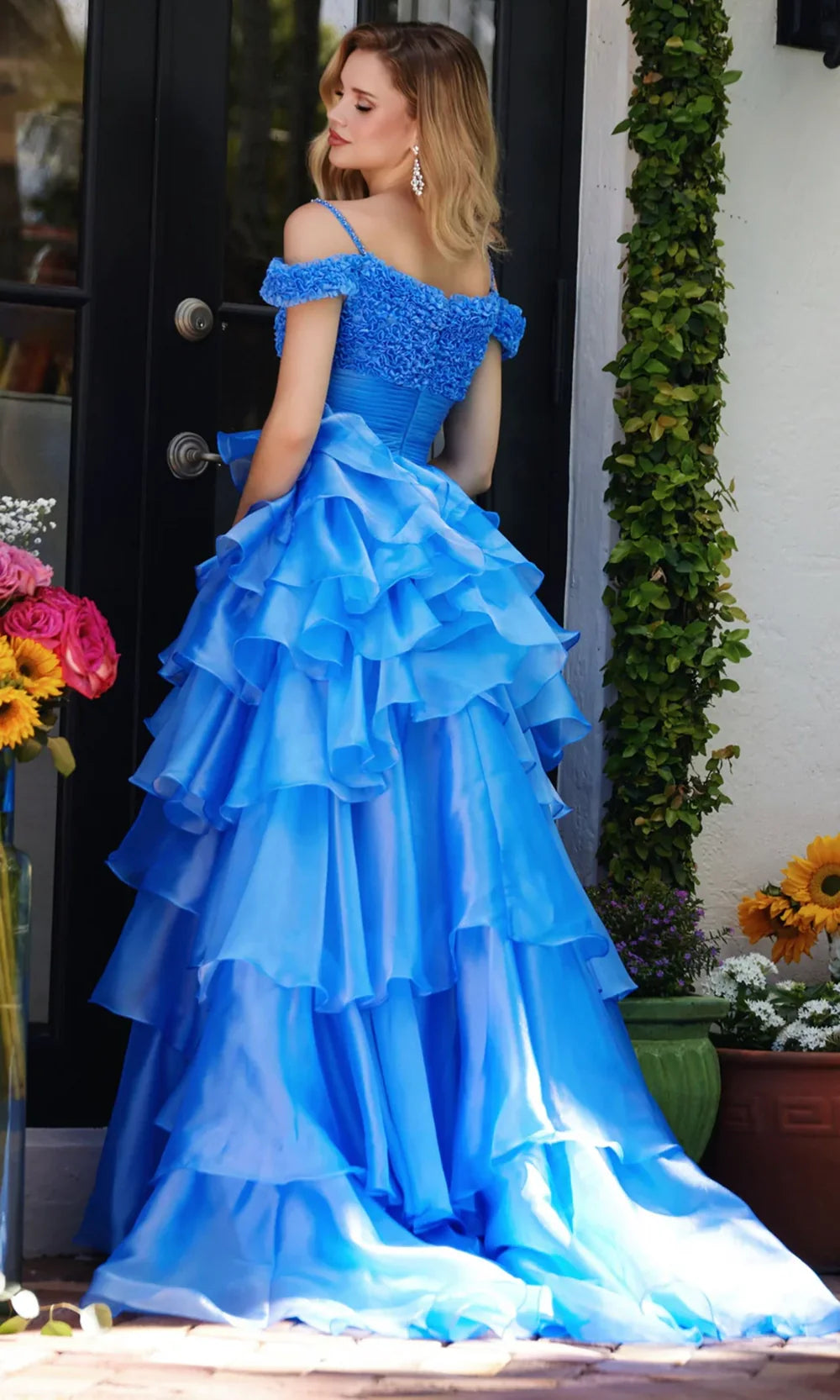 Ava Presley 29544 - Tiered Chiffon Prom Gown with Slit Prom Dresses