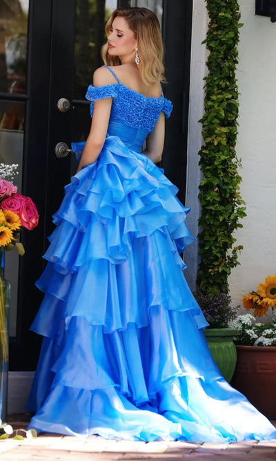 Ava Presley 29544 - Tiered Chiffon Prom Gown with Slit Prom Dresses