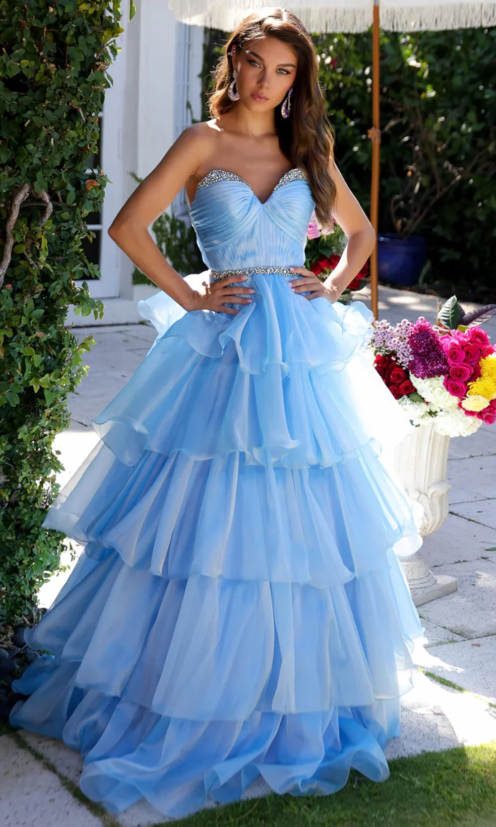 Ava Presley 29546 - Beaded Accent Ruffled Ballgown Ball Gowns
