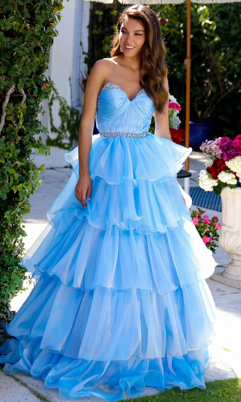 Ava Presley 29546 - Beaded Accent Ruffled Ballgown Ball Gowns