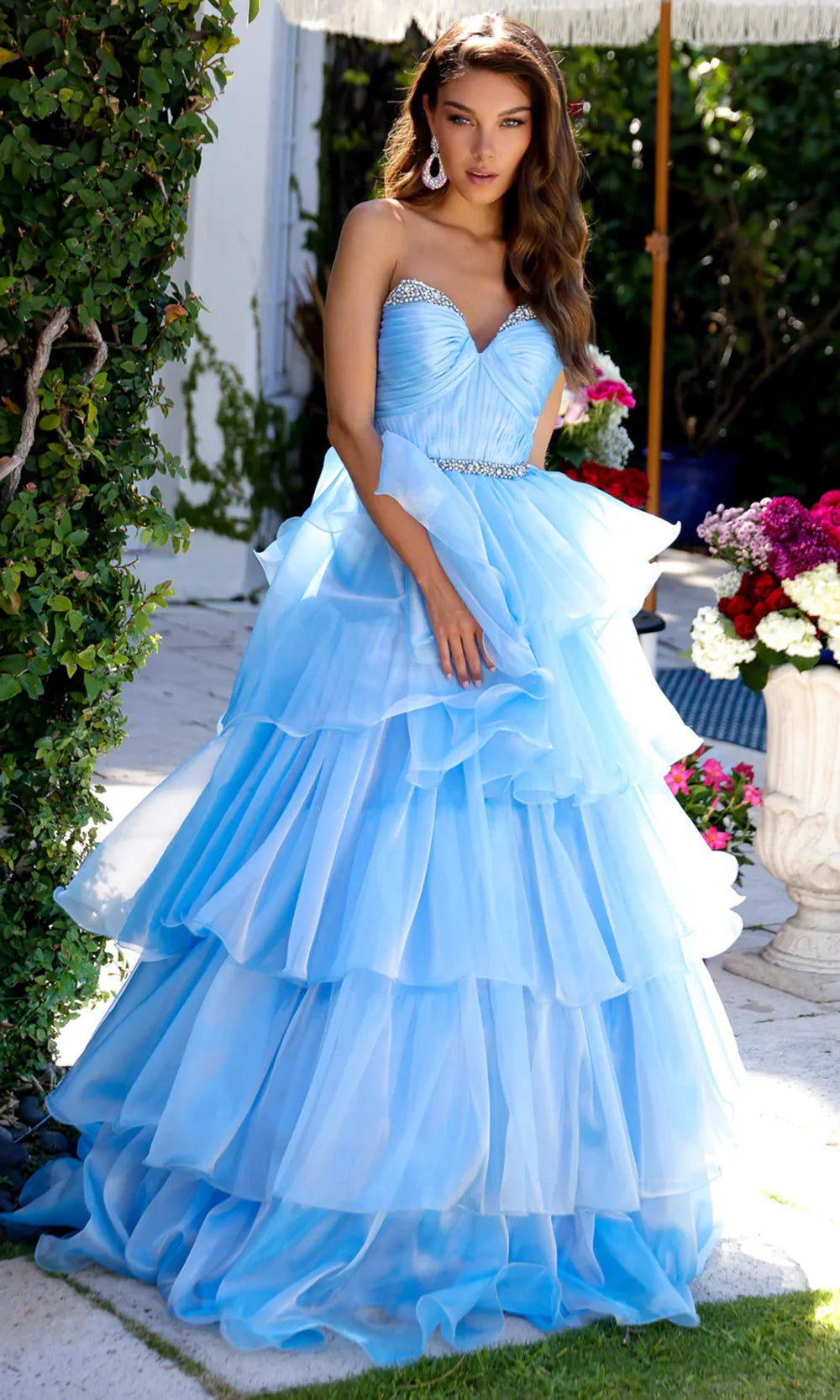 Ava Presley 29546 - Beaded Accent Ruffled Ballgown Ball Gowns