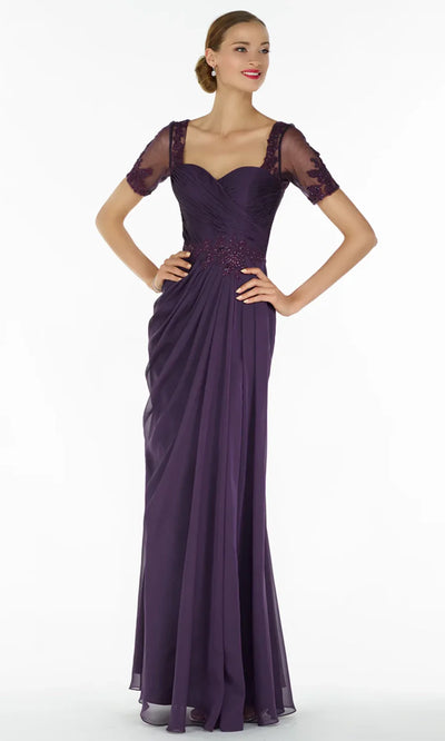 Alyce Paris 29580 - Ruched Beaded Applique Chiffon Dress