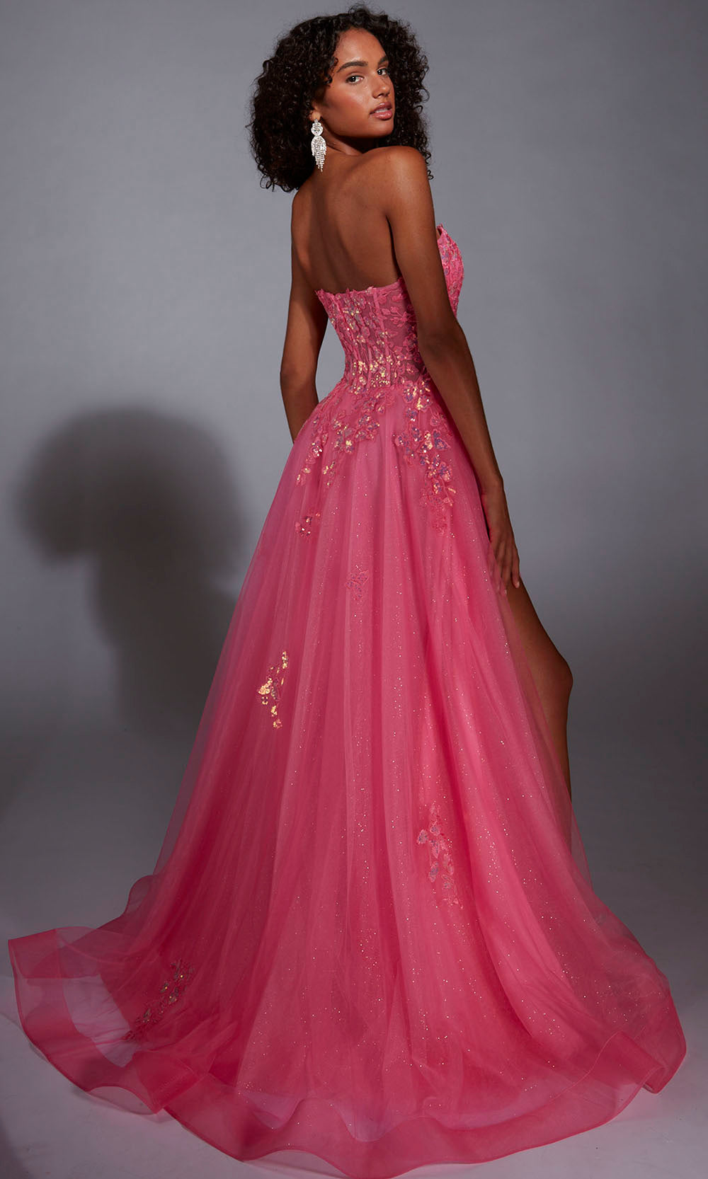 Aerie Couture 298 - Applique Bodice A-Line Gown with Side Slit Prom Dresses