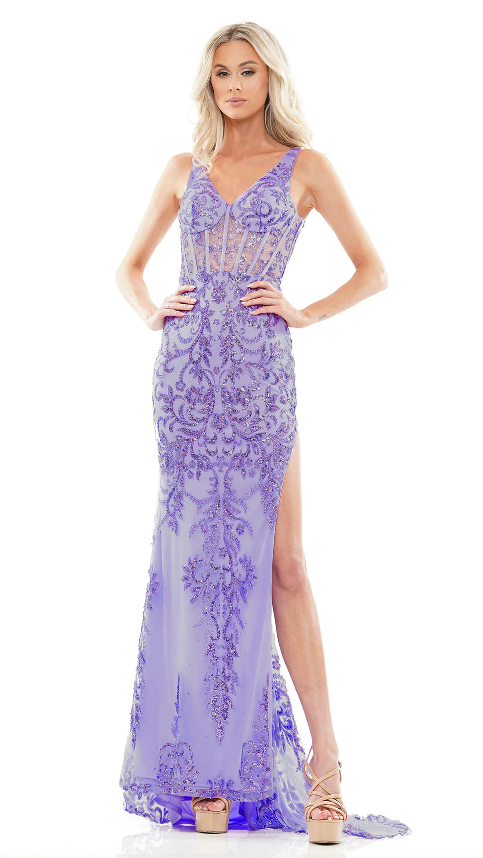 Colors Dress 2990 - V-neck Dress