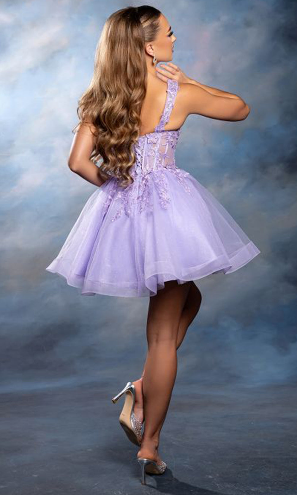 May Queen MQ2225 - Wide Strap Embroidered Short A-Line Dress