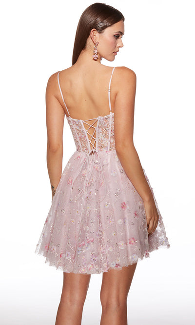 Alyce Paris 30003 - Floral Applique A-line Cocktail Dress Cocktail Dresses