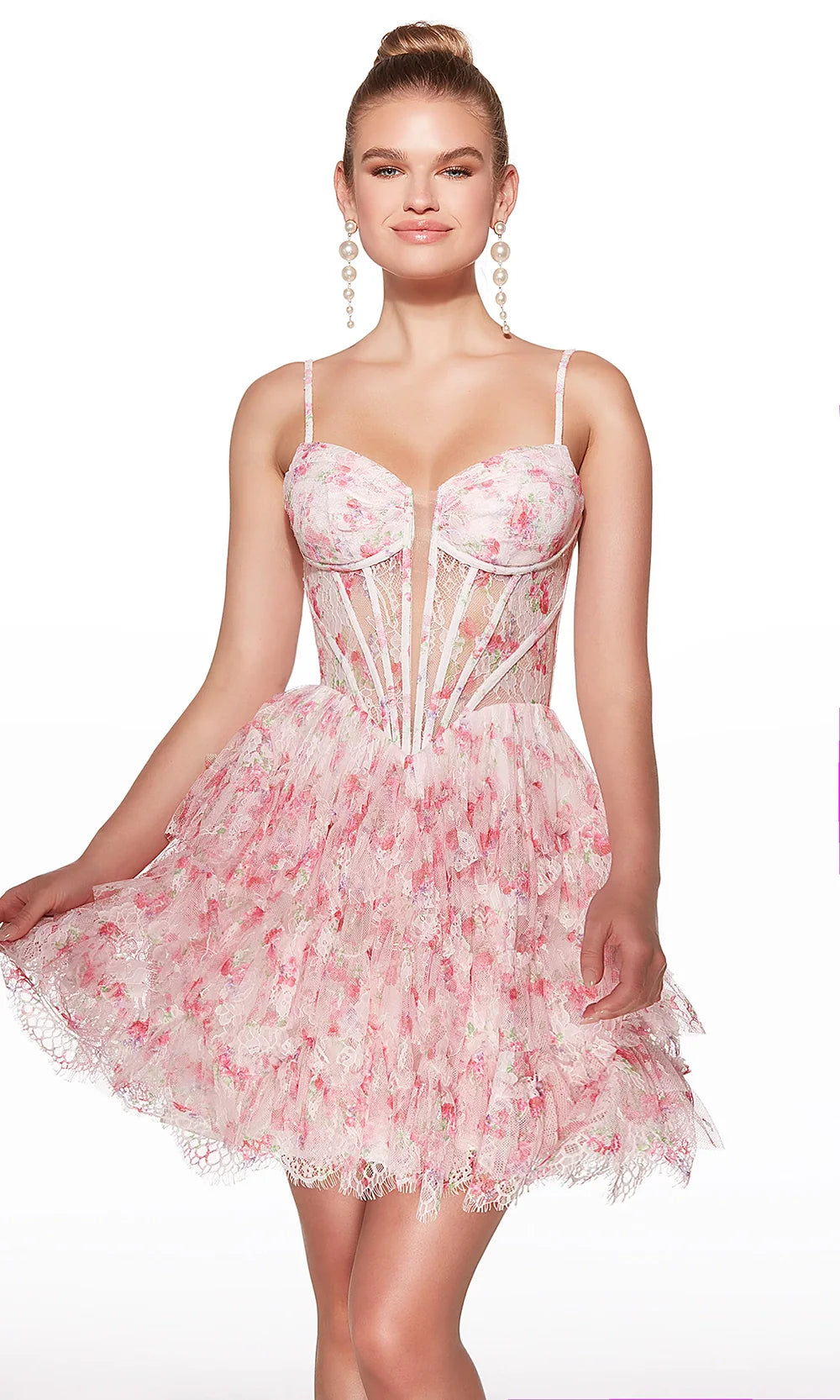 Alyce Paris 30009 - Tiered Ruffle Lace Cocktail Dress Cocktail Dresses