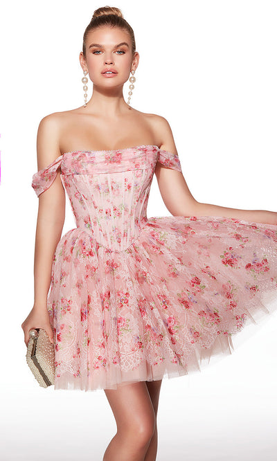 Alyce Paris 30023 - Sweetheart Print Dress with Cutout Cocktail Dresses