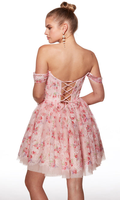 Alyce Paris 30021 - Romantic Lace Straight Neck Short Dress Cocktail Dresses