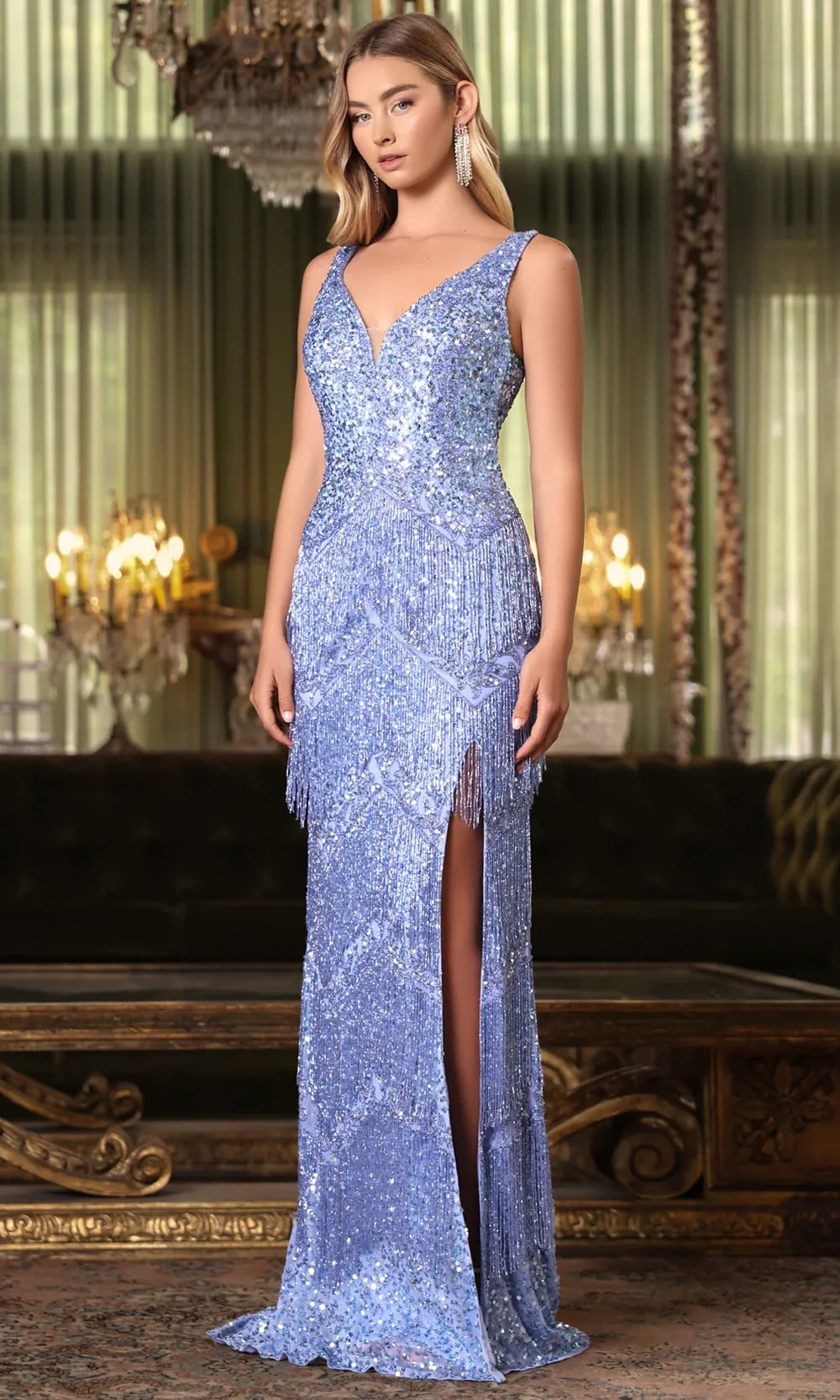 Chandalier 30031 - One Shoulder Fitted Dress with Slit Prom Dresses