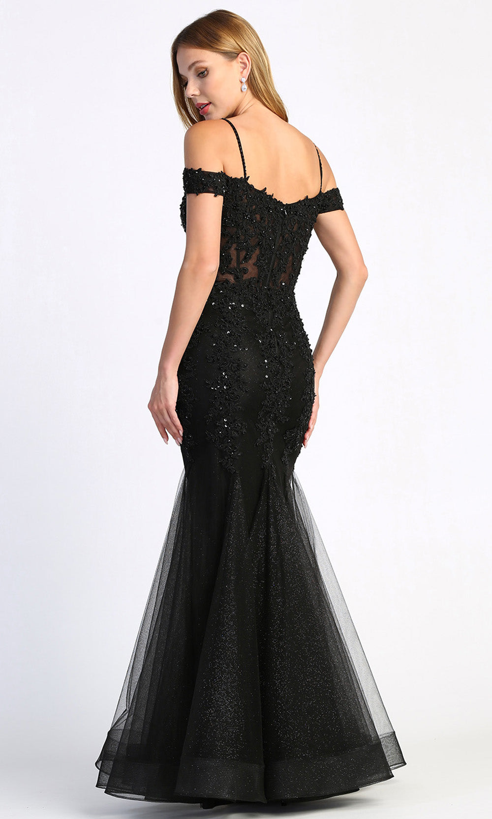 Adora Design 3005 - Mermaid Skirt Beaded Applique Prom Dress Bridesmaid Dresses in Black  