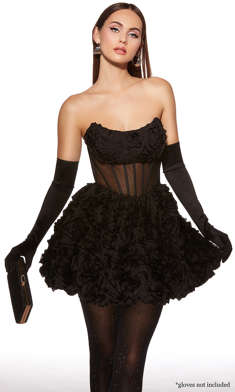 Alyce Paris 30079 - 3D Rosette Scoop Neckline Mini Dress Cocktail Dresses
