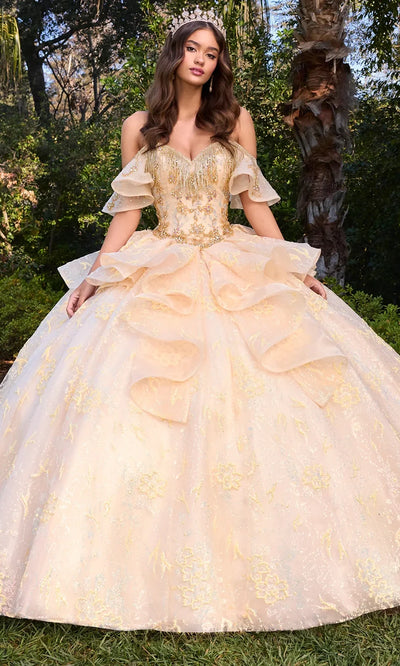 Ashley Lauren 30102 - Beaded Fringe Sweetheart Ruffle Gown Ball Gowns
