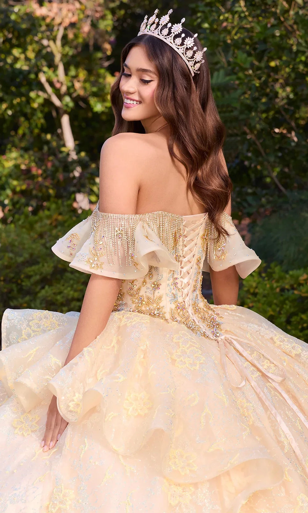 Ashley Lauren 30102 - Beaded Fringe Sweetheart Ruffle Gown Ball Gowns