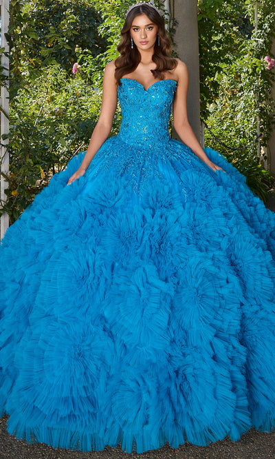 Ashley Lauren 30104 - Embroidered Sweetheart Ruffled Ballgown Quinceanera Dresses