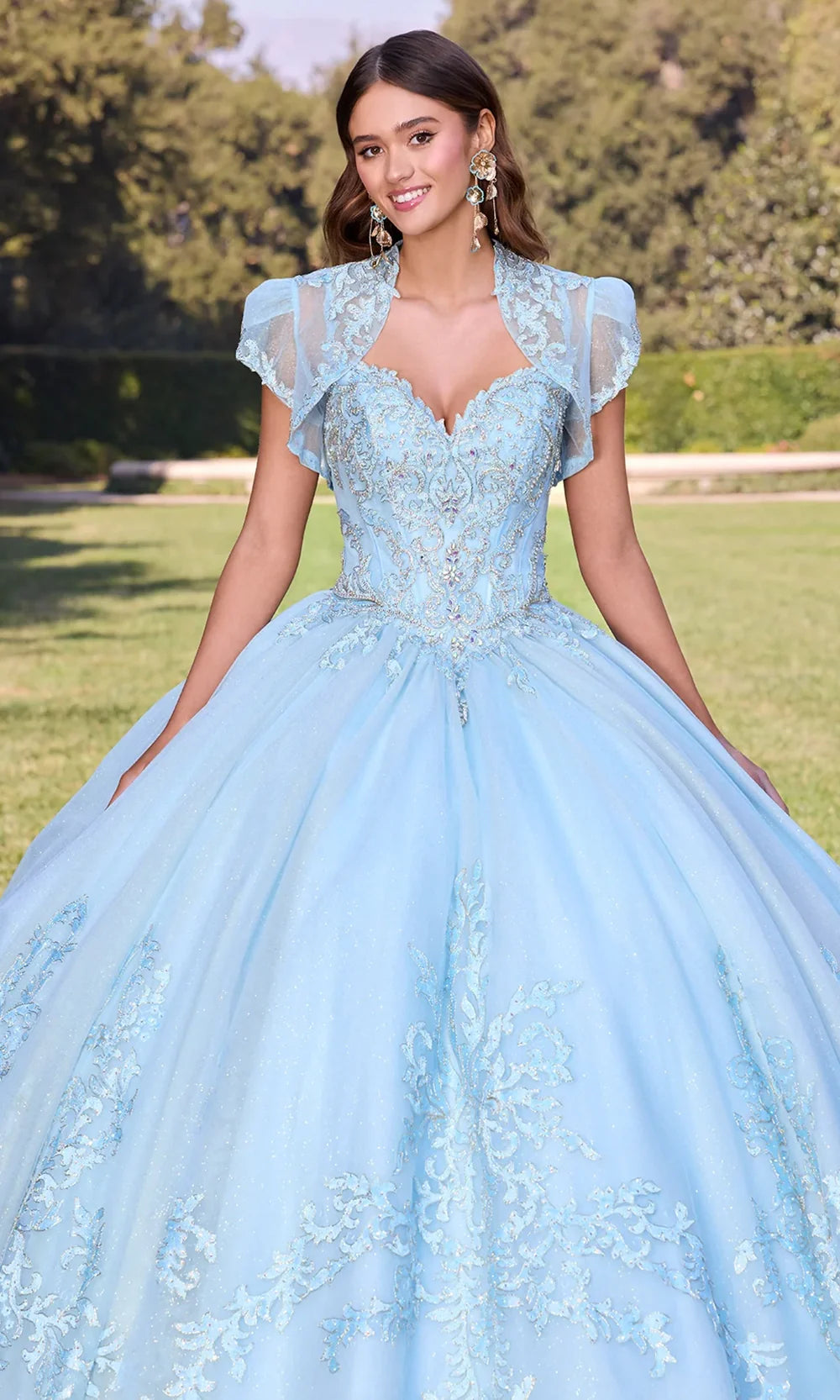 Ashley Lauren 30106 - Cold Shoulder Basque Waist Ballgown with Bolero Quinceanera Dresses