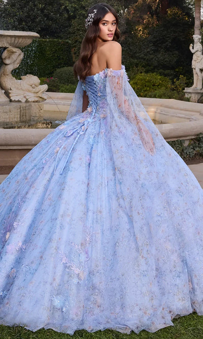 Ashley Lauren 30108 - Lace-Up Back Floral Applique Ballgown Ball Gowns