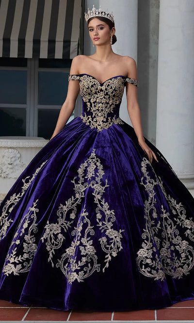 Ashley Lauren 30110 - Off Shoulder Velvet Embroidered Gown Ball Gowns