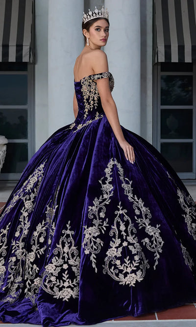 Ashley Lauren 30110 - Off Shoulder Velvet Embroidered Gown Ball Gowns