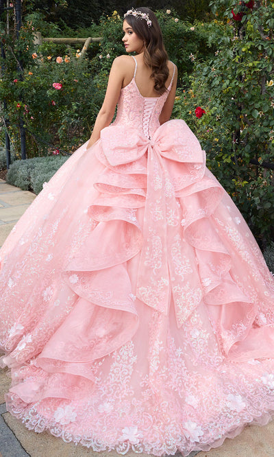Ashley Lauren 30112 - Spaghetti Strap Glitter Lace Applique Gown Quinceanera Dresses