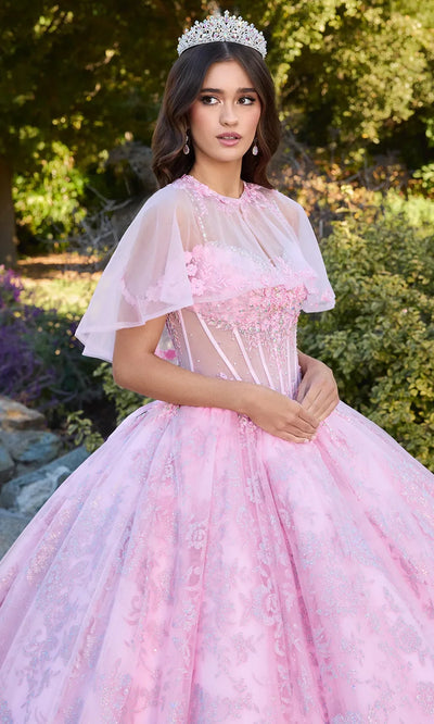 Ashley Lauren 30113 - V-Neck 3D Floral Applique Ballgown Ball Gowns