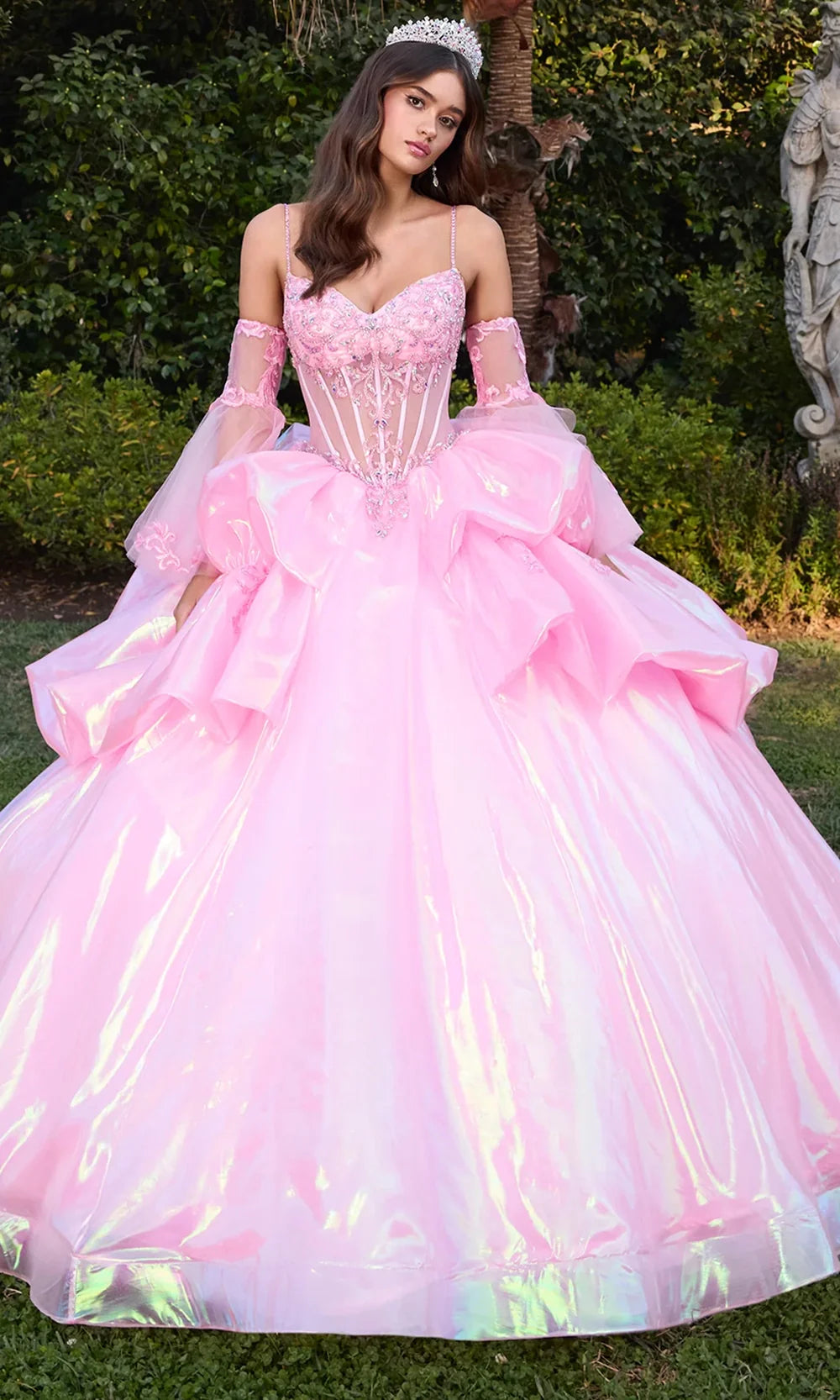 Ashley Lauren 30115 - Spaghetti Strap Beaded Applique Ballgown Quinceanera Dresses