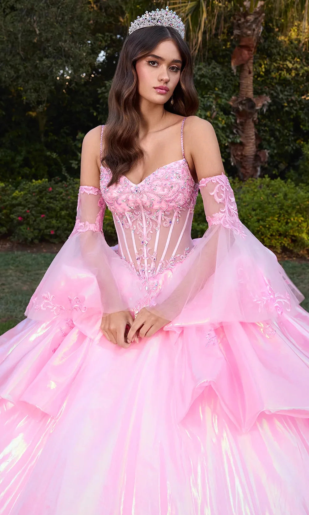 Ashley Lauren 30115 - Spaghetti Strap Beaded Applique Ballgown Quinceanera Dresses