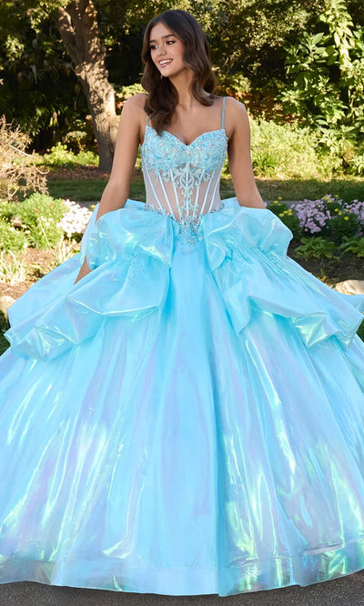 Ashley Lauren 30115 - Spaghetti Strap Beaded Applique Ballgown Quinceanera Dresses