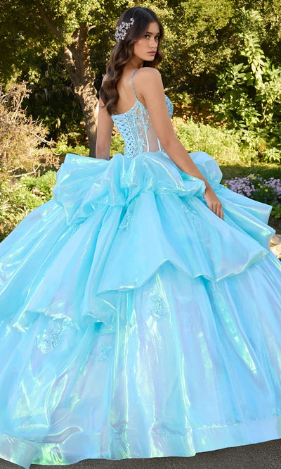 Ashley Lauren 30115 - Spaghetti Strap Beaded Applique Ballgown Quinceanera Dresses