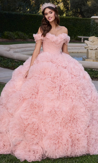 Ashley Lauren 30122 - Ruffled Skirt Off Shoulder Tulle Gown Cocktail Dresses