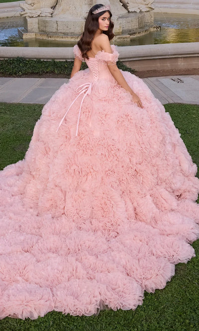 Ashley Lauren 30122 - Ruffled Skirt Off Shoulder Tulle Gown Ball Gowns