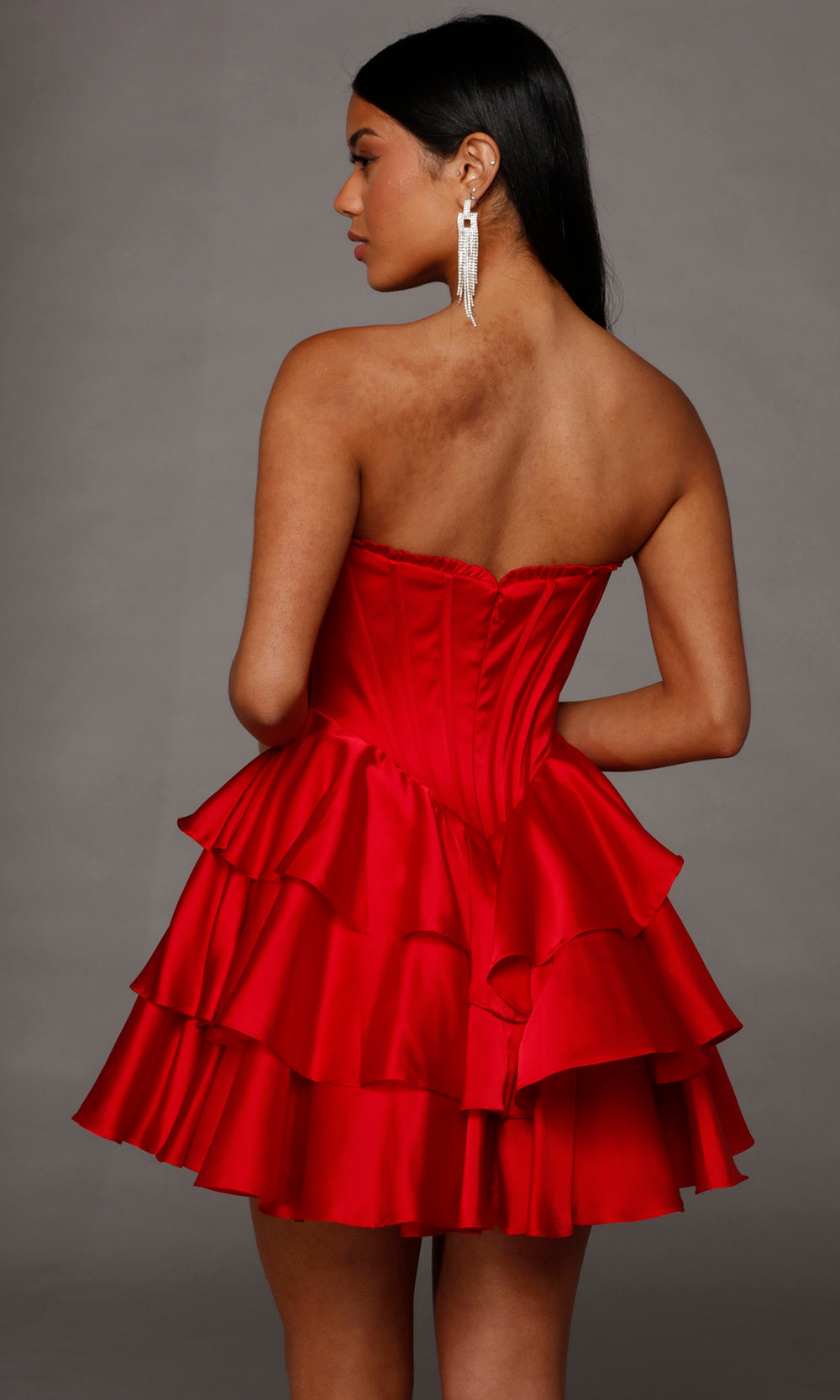 Alyce Paris 30123 - Basque Waist A-Line Dress with Bow Prom Dresses in Red  
