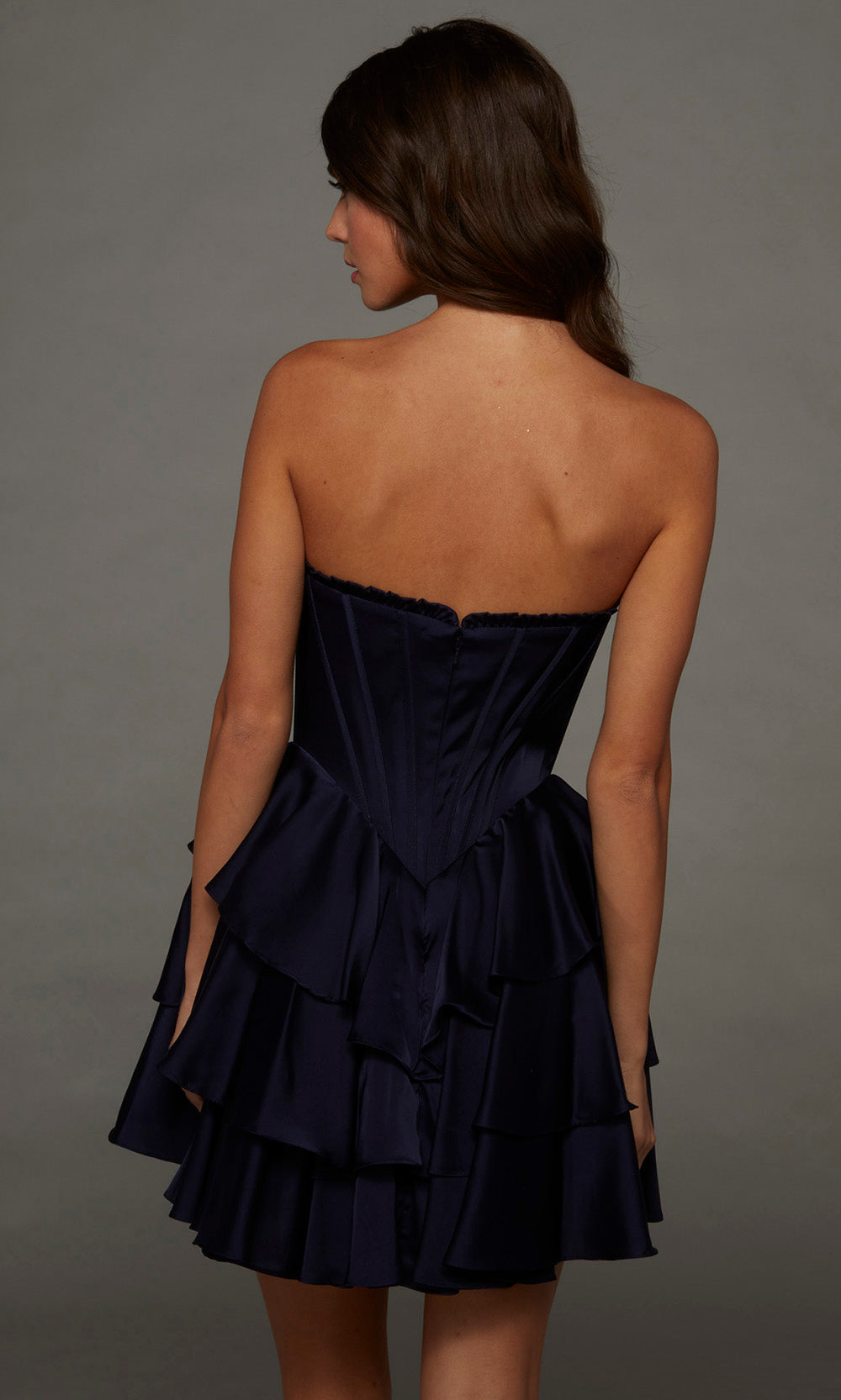 Alyce Paris 30123 - Basque Waist A-Line Dress with Bow Prom Dresses in Blue  