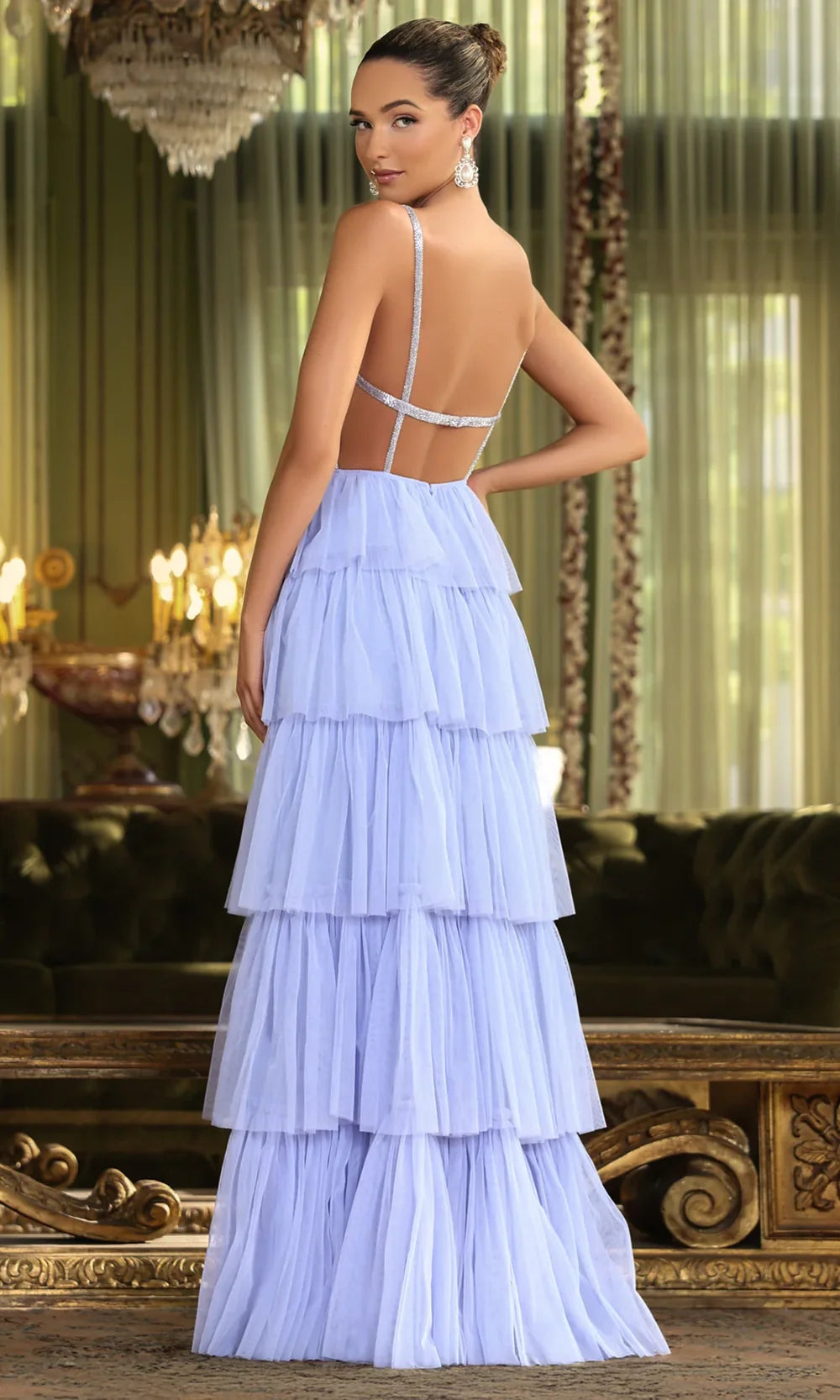 Chandalier 30242 - Open Back Beaded Evening Dress Prom Dresses